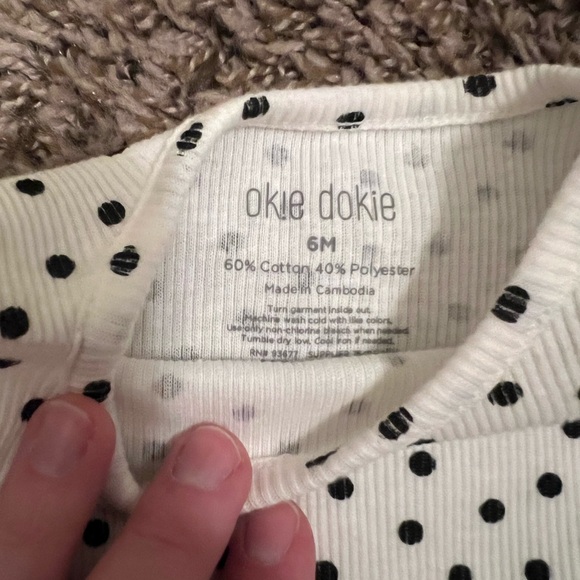 Okie Dokie - White & Black Polka Dot Bodysuit - Picture 3 of 3